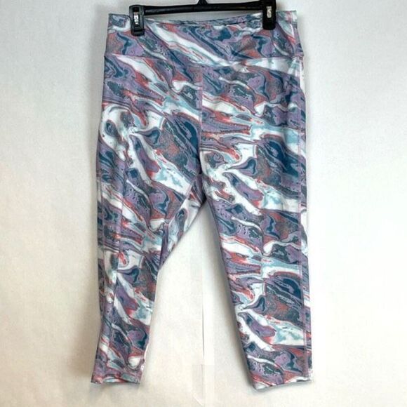 Pro Player Leggings Womens Size 1X Multicolor High-Rise Flat Front Capri Tie-Dye - Picture 6 of 10